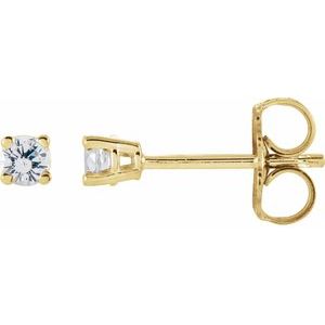 14K Yellow 2.5 mm Natural White Sapphire Stud Earrings 1874:70157:P