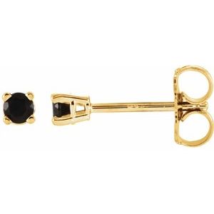 14K Yellow 2.5 mm Natural Black Onyx Stud Earrings 1874:70151:P