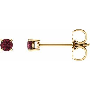 14K Yellow 2.5 mm Natural Mozambique Garnet Stud Earrings 1874:70121:P