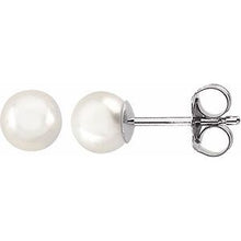 14K White 5 mm Cultured White Akoya Pearl Earrings 61103:102:P