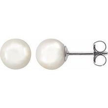 14K White 7 mm Cultured White Akoya Pearl Earrings 61103:104:P