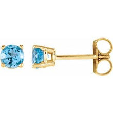 14K Yellow 4 mm Natural Sky Blue Topaz Stud Earrings 1874:70105:P