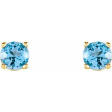 14K Yellow 4 mm Natural Sky Blue Topaz Stud Earrings 1874:70105:P