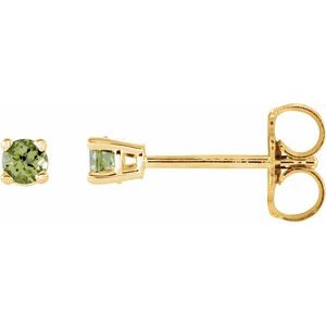 14K Yellow 2.5 mm Natural Peridot Stud Earrings 1874:70139:P