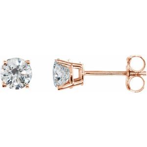 14K Rose 1/2 CTW Natural Diamond Stud Earrings 1874:70232:P