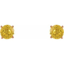 14K Rose 5 mm Natural Yellow Sapphire Stud Earrings 1874:70072:P