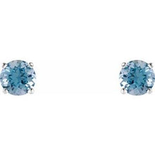 14K White 6 mm Natural Aquamarine Stud Earrings 1874:70602:P
