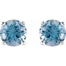 Platinum 8 mm Lab-Grown Aqua Sapphire Stud Earrings 1874:70829:P