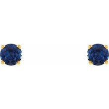 14K Yellow 4 mm Lab-Grown Blue Sapphire Stud Earrings 1874:70177:P
