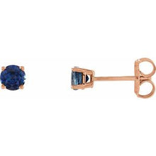 14K Rose 4 mm Lab-Grown Blue Sapphire Stud Earrings 1874:70178:P