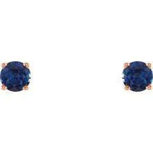 14K Rose 4 mm Lab-Grown Blue Sapphire Stud Earrings 1874:70178:P