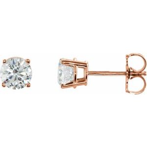 14K Rose 1 CTW Natural Diamond Stud Earrings