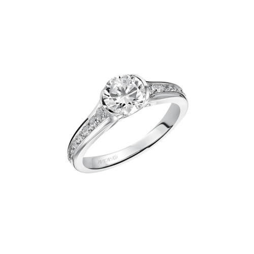 Artcarved Carina Half Bezel Engagement Ring Wht Gold 31-V385ERW-E