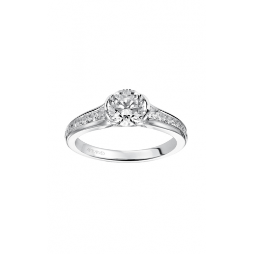 Artcarved Carina Half Bezel Engagement Ring Wht Gold 31-V385ERW-E