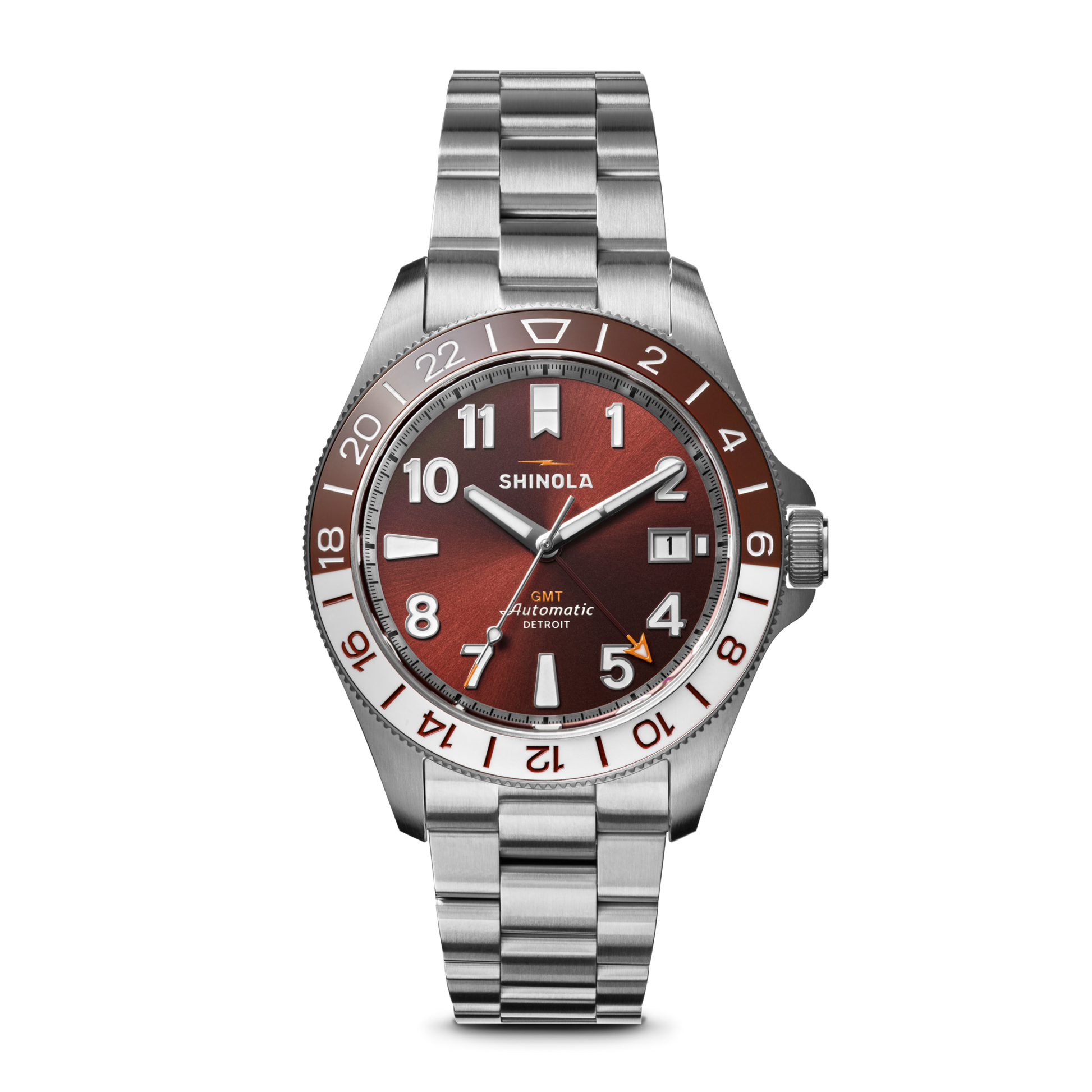 Shinola Monster GMT Automatic Watch S0120308432-1-WskBrn-40-USA