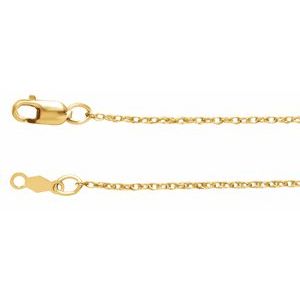 14K Yellow 1 mm Rope 16" Chain