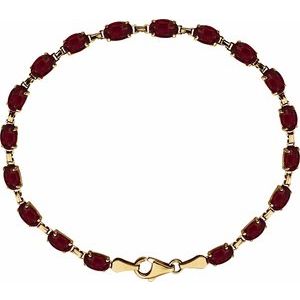 14K Yellow Natural Mozambique Garnet 7.25" Bracelet 651539:60000:P