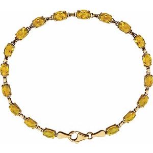 14K Yellow Natural Citrine 7.25" Bracelet 651539:60003:P