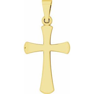 14K Rose Cross Pendant