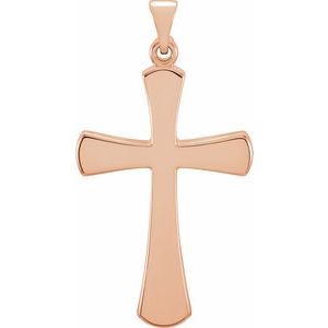 14K Rose Cross Pendant