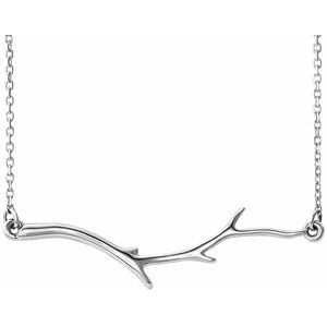 14K White Branch Bar 16-18" Necklace