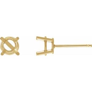 14K Yellow 8 mm Lab-Grown Aqua Sapphire Stud Earrings 1874:70541:P