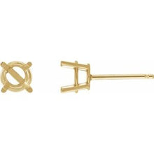 14K Yellow 8 mm Lab-Grown Aqua Sapphire Stud Earrings 1874:70541:P