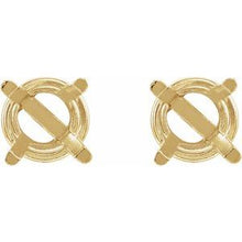 14K Yellow 8 mm Lab-Grown Aqua Sapphire Stud Earrings 1874:70541:P