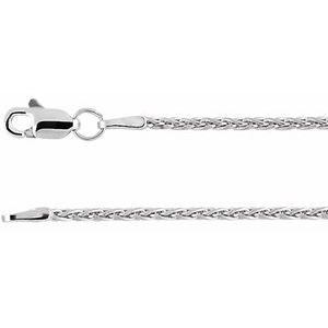 Rhodium-Plated Sterling Silver 1.5 mm Wheat 7" Chain