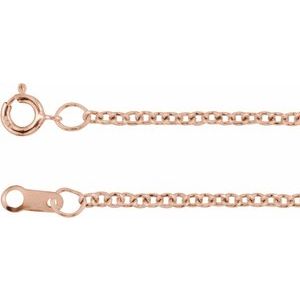 14K Rose 1.5 mm Cable 16" Chain