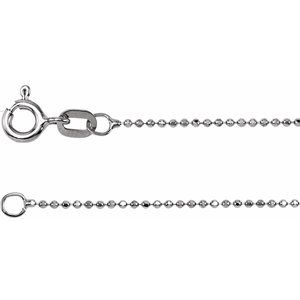 14K White 1 mm Diamond-Cut Bead 24" Chain CH227:244577:P