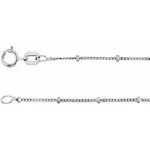 Sterling Silver 1 mm Beaded Curb 20" Chain CH228:1014:P