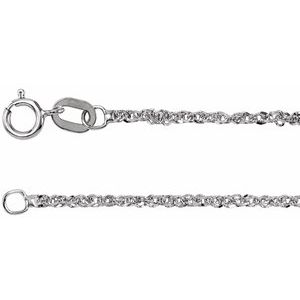 14K White 1.2 mm Diamond-Cut Singapore 18" Chain CH617:288117:P