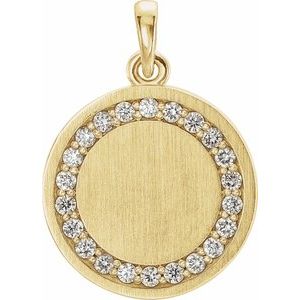 14K Yellow 1/5 CTW Natural Diamond Engravable 16-18" Necklace 86437:601:P