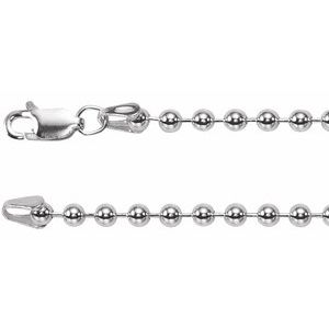 Sterling Silver 3 mm Hollow Bead 7" Chain CH438:240101:P