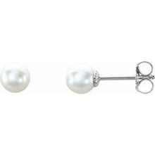 Sterling Silver 5-5.5 mm Cultured White Freshwater Pearl Earrings 21372:103:P