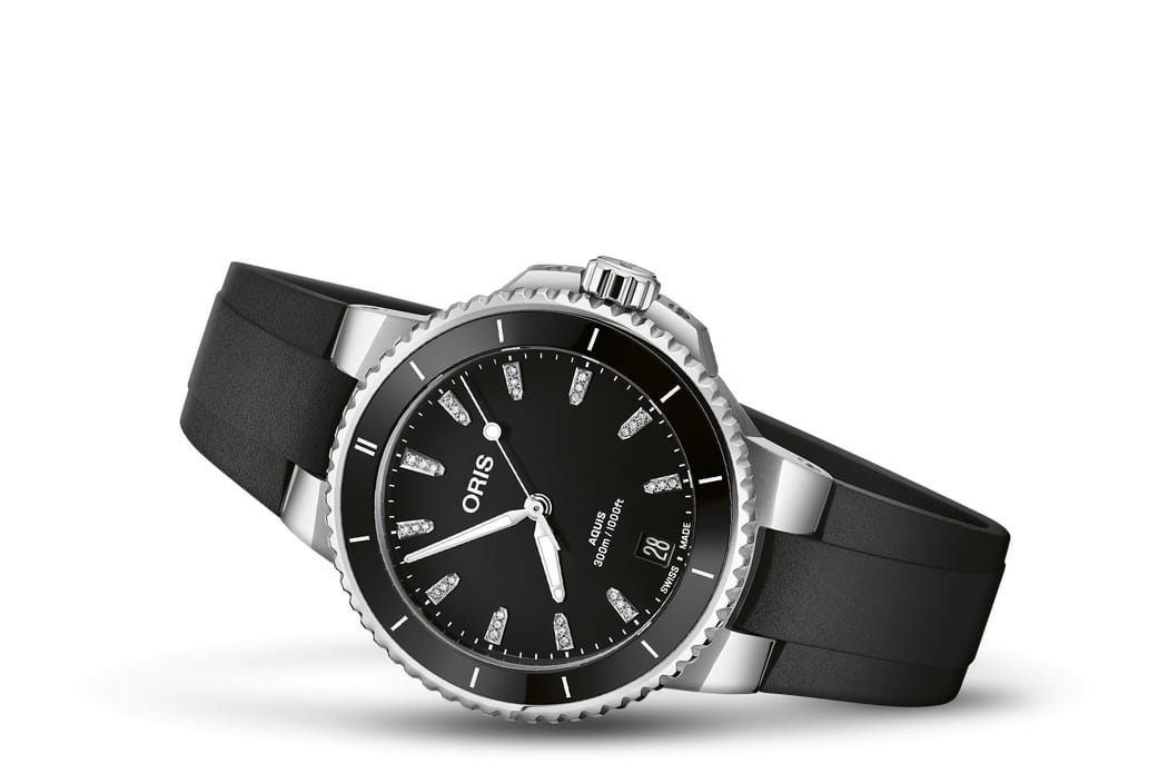 Oris Aquis Date Diamonds Automatic Watch 01 733 7792 4194-07 4 19 64FC