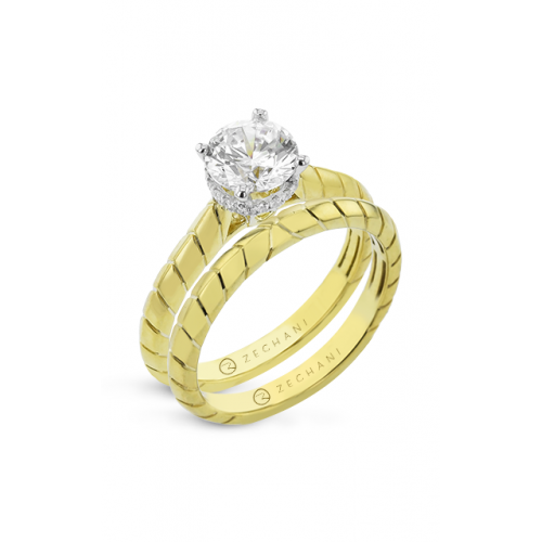 Zeghani Halo Crown Engagement Ring Zr2369