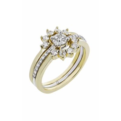 Zeghani Flower Crown Halo Engagement Ring Zr2451