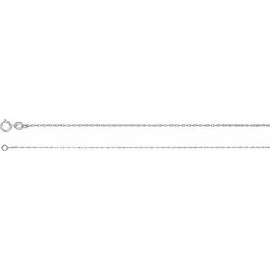 Rhodium-Plated Sterling Silver 1 mm Rope 18" Chain CH12:RP1028:P