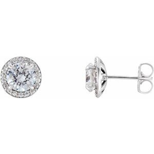 Platinum 1 1/5 CTW Natural Diamond Halo-Style Earrings 86458:6038:P