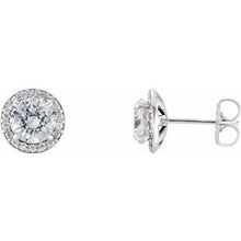 Platinum 1 1/5 CTW Natural Diamond Halo-Style Earrings 86458:6038:P