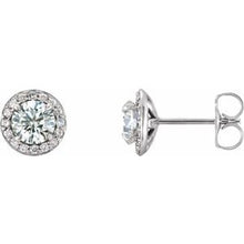 14K White 5/8 CTW Natural Diamond Halo-Style Earrings 86458:659:P