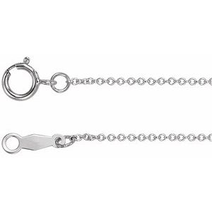 Rhodium-Plated Sterling Silver 1 mm Cable 24" Chain CH132:RP60003:P