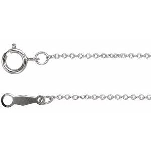 Rhodium-Plated Sterling Silver 1 mm Adjustable Cable 16-18" Chain CH132:RP6036:P