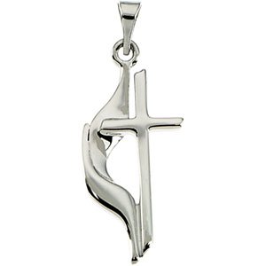 Platinum Methodist Cross Pendant