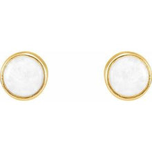 14K Yellow Natural White Opal Earrings 23482:101:P