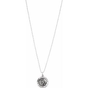 Sterling Silver 25 mm St. Christopher Medal 24 Necklace