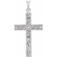 14K White 22x14 mm Cross Pendant R16161:123061:P