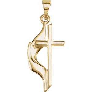 Platinum Methodist Cross Pendant